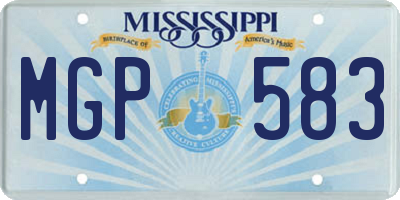 MS license plate MGP583