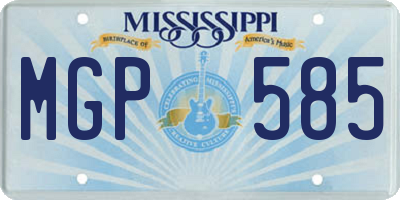 MS license plate MGP585