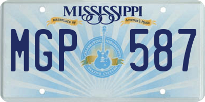 MS license plate MGP587