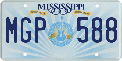 MS license plate MGP588