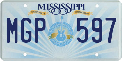 MS license plate MGP597