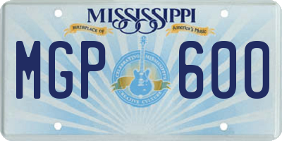 MS license plate MGP600