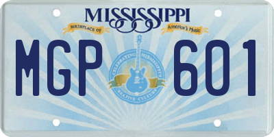 MS license plate MGP601