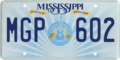 MS license plate MGP602
