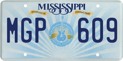 MS license plate MGP609