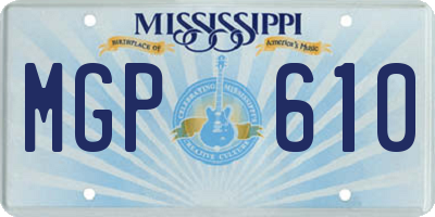 MS license plate MGP610