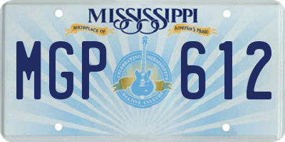 MS license plate MGP612