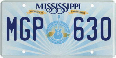 MS license plate MGP630