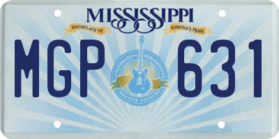 MS license plate MGP631
