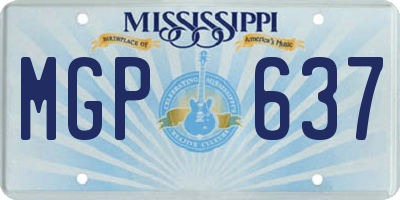 MS license plate MGP637