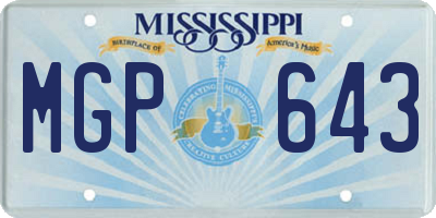 MS license plate MGP643