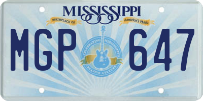 MS license plate MGP647