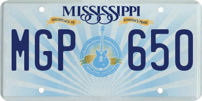 MS license plate MGP650