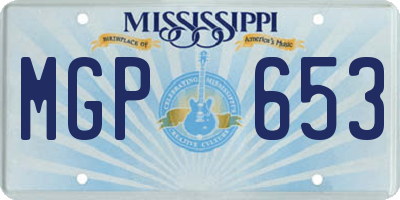 MS license plate MGP653