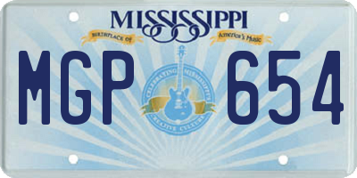 MS license plate MGP654