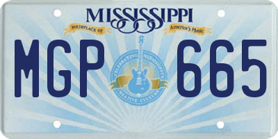 MS license plate MGP665