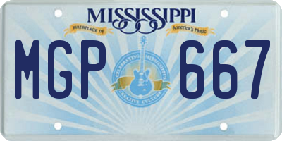 MS license plate MGP667