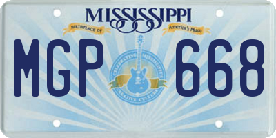 MS license plate MGP668