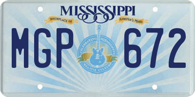MS license plate MGP672