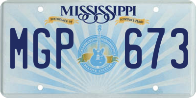 MS license plate MGP673