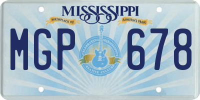 MS license plate MGP678