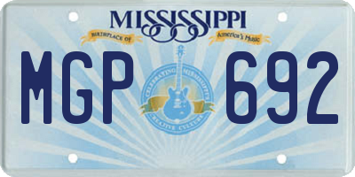 MS license plate MGP692