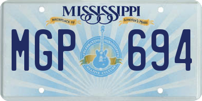 MS license plate MGP694