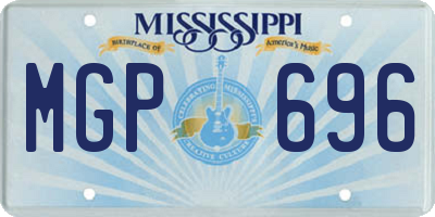 MS license plate MGP696