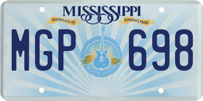 MS license plate MGP698
