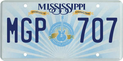 MS license plate MGP707