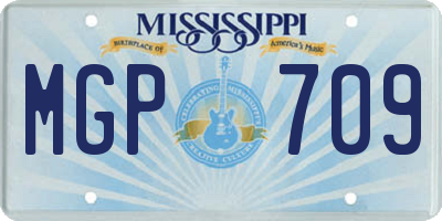 MS license plate MGP709