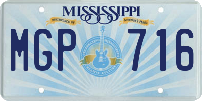 MS license plate MGP716