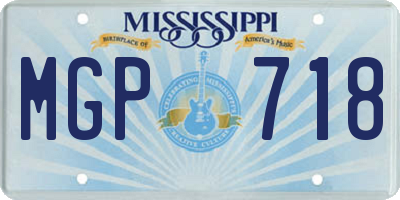 MS license plate MGP718