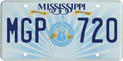 MS license plate MGP720