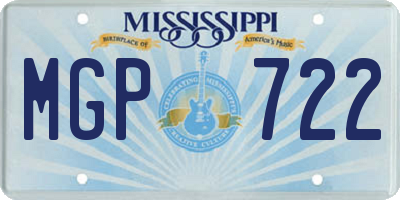 MS license plate MGP722
