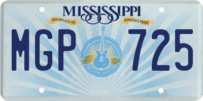 MS license plate MGP725