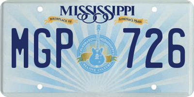 MS license plate MGP726