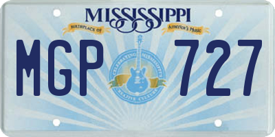 MS license plate MGP727