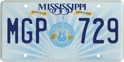MS license plate MGP729