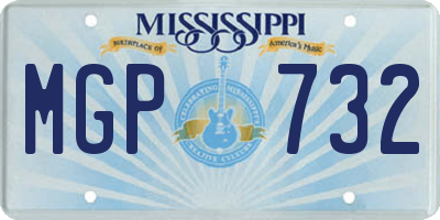 MS license plate MGP732