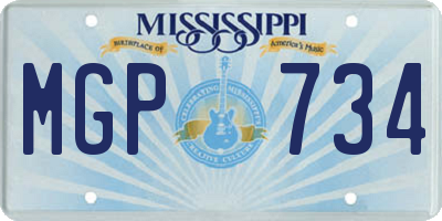 MS license plate MGP734