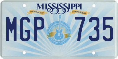 MS license plate MGP735