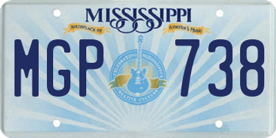 MS license plate MGP738