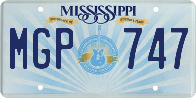 MS license plate MGP747
