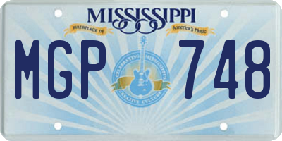 MS license plate MGP748