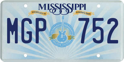 MS license plate MGP752
