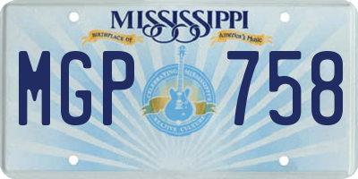 MS license plate MGP758