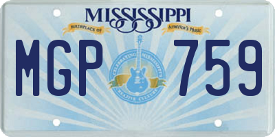 MS license plate MGP759
