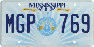 MS license plate MGP769