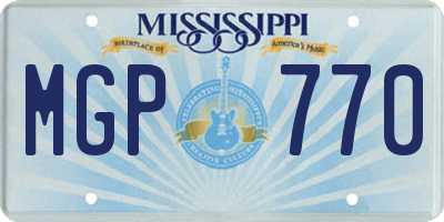 MS license plate MGP770